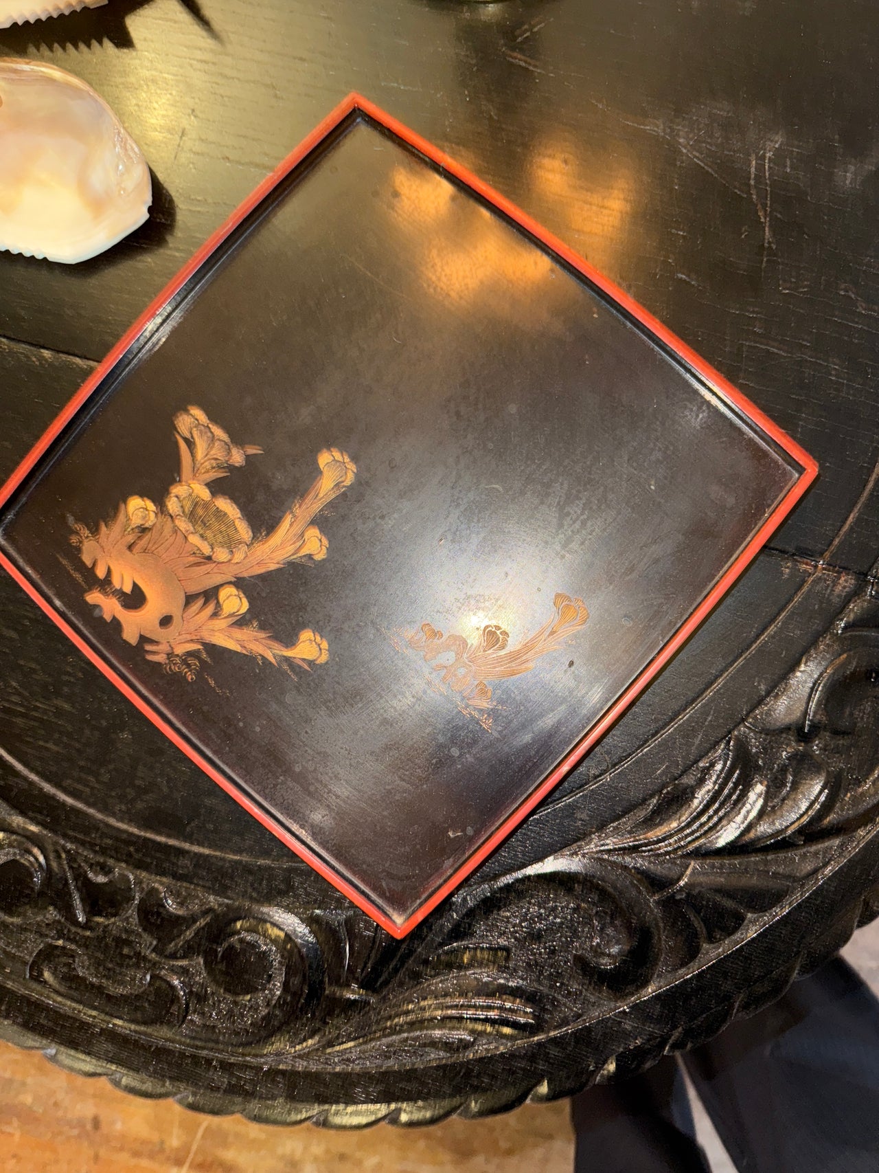 Red Chinese tray