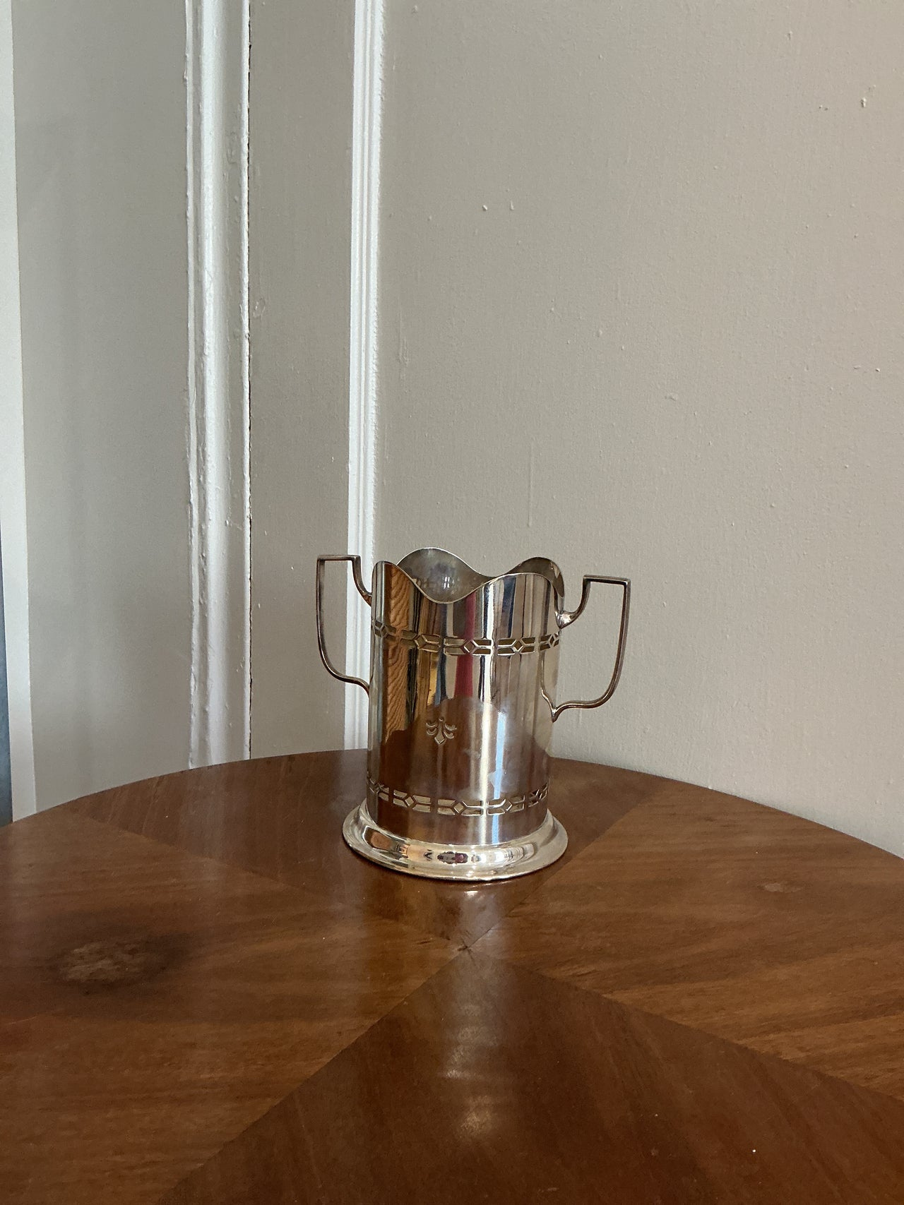 English Silver Wine Bottle Holder, England, c. 1880s