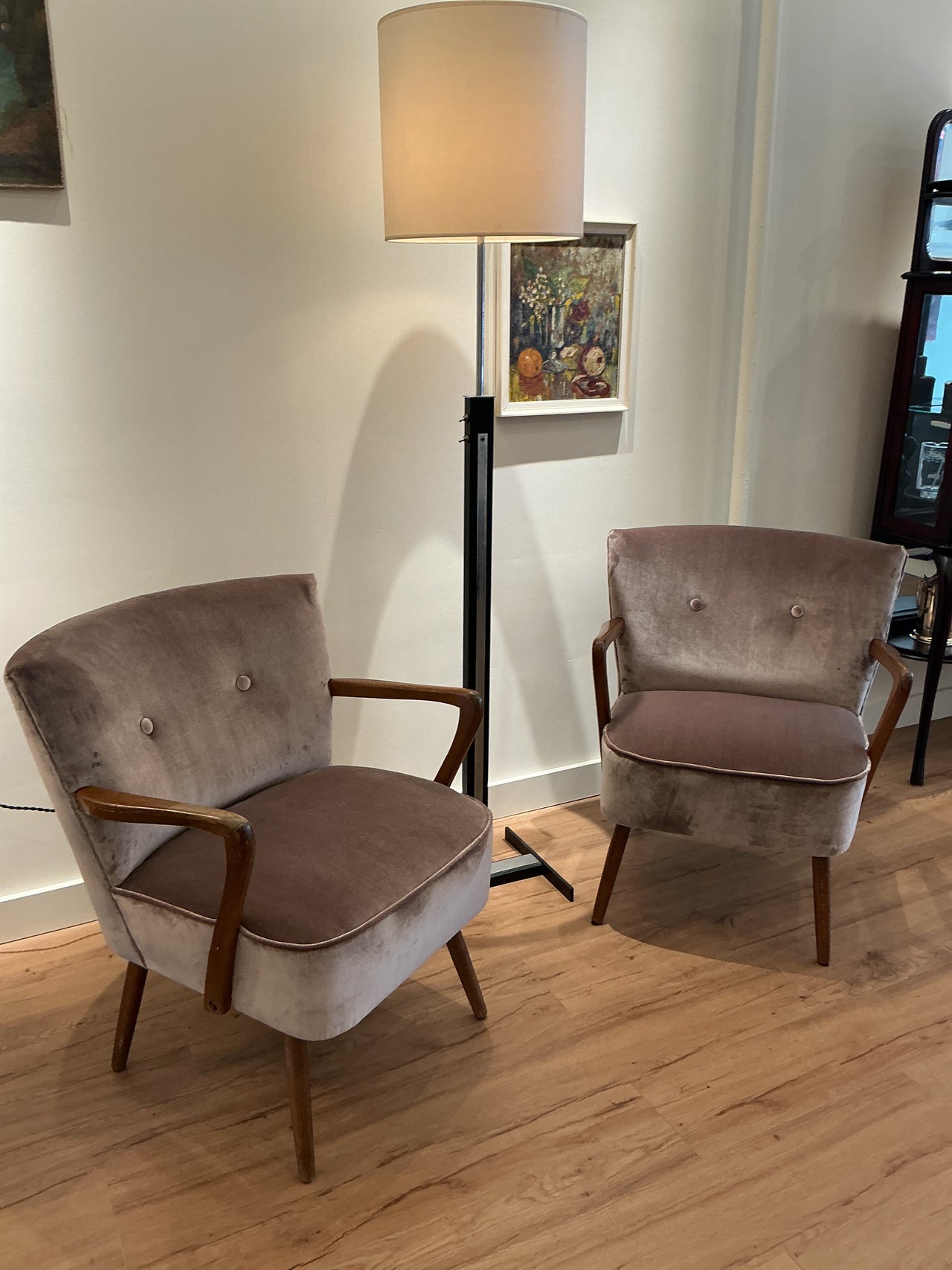 Velvet Danish Club Chairs