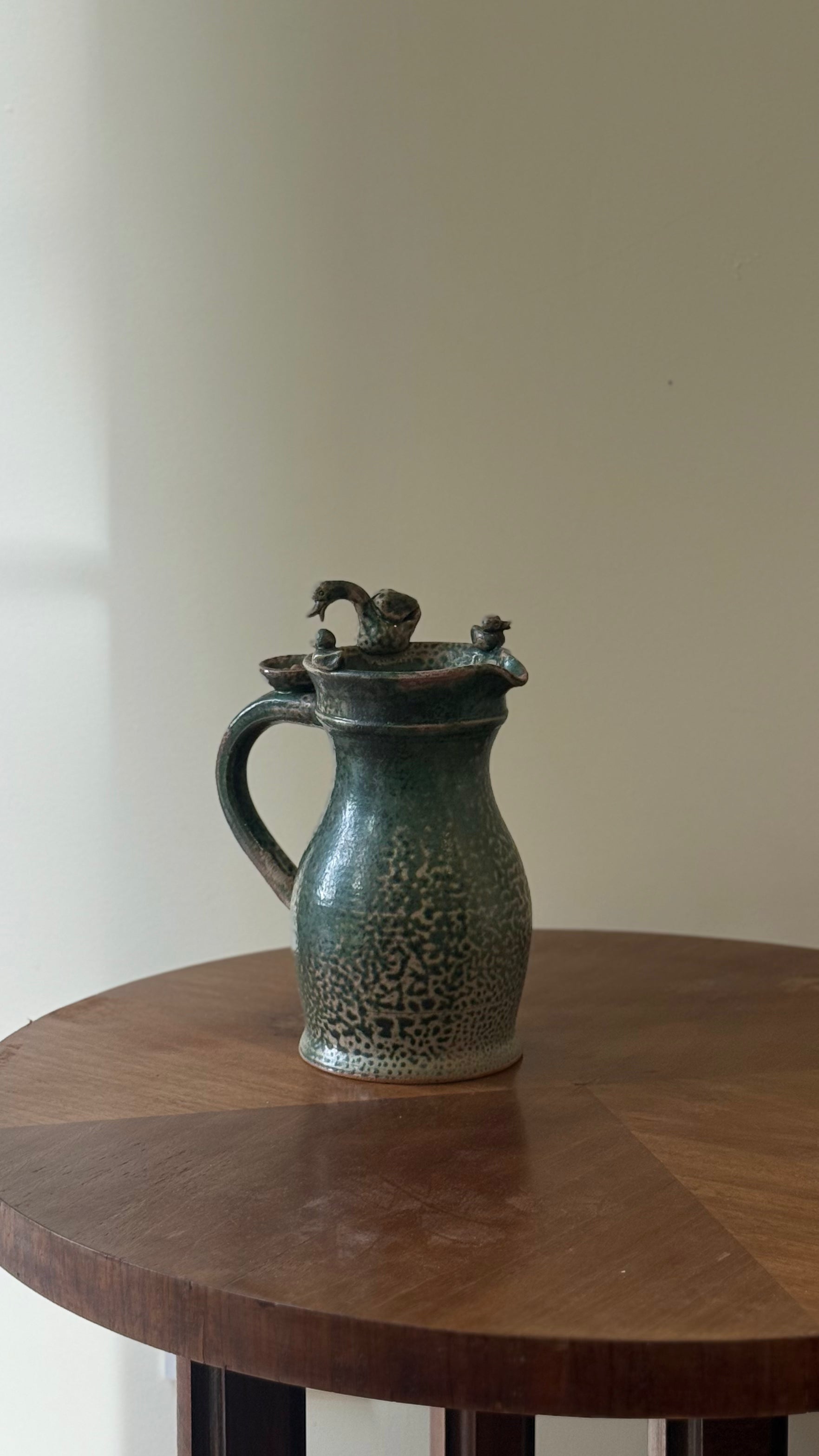 Antique French Auger Ceramic Duckling Pitcher