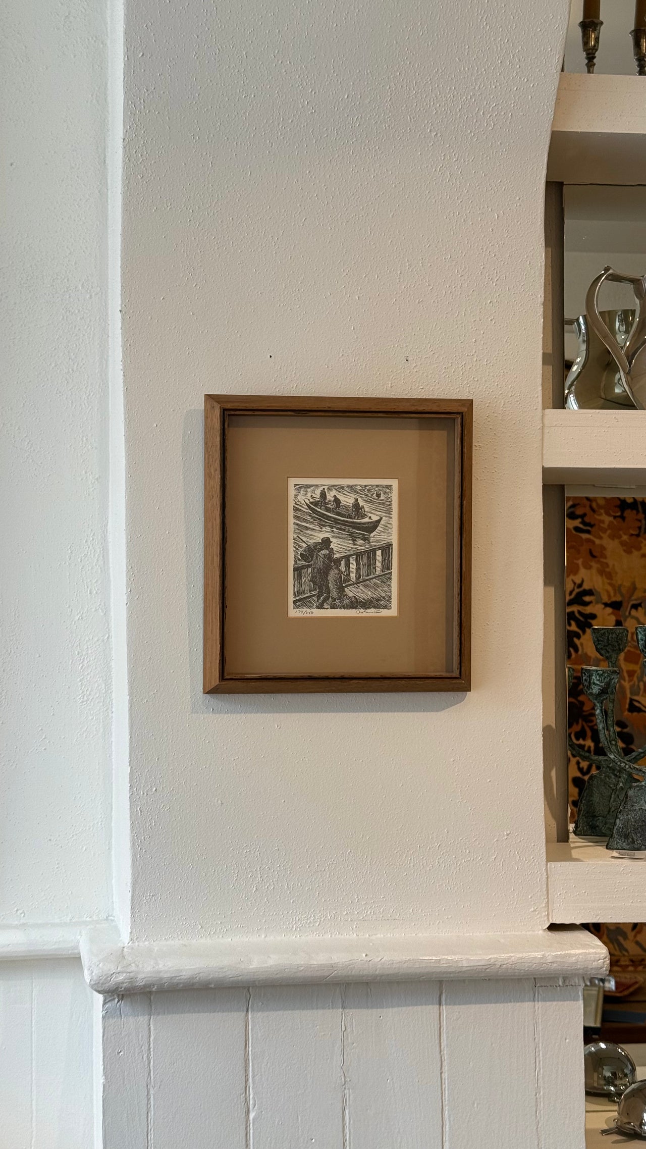 Signed and numbered etching of Fisherman
