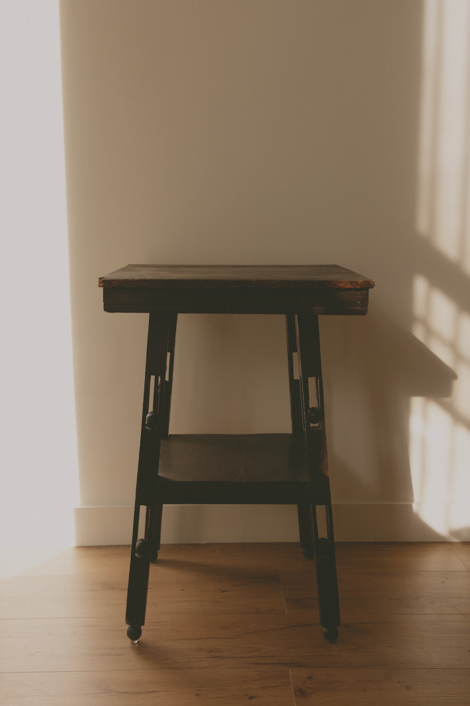 Handcarved End Table with Ball Detail