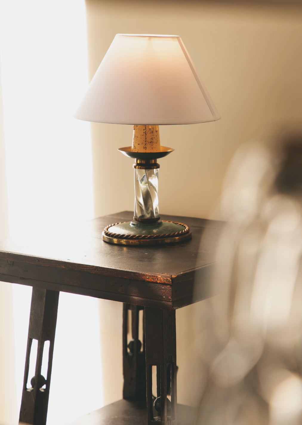 Handcarved End Table with Ball Detail