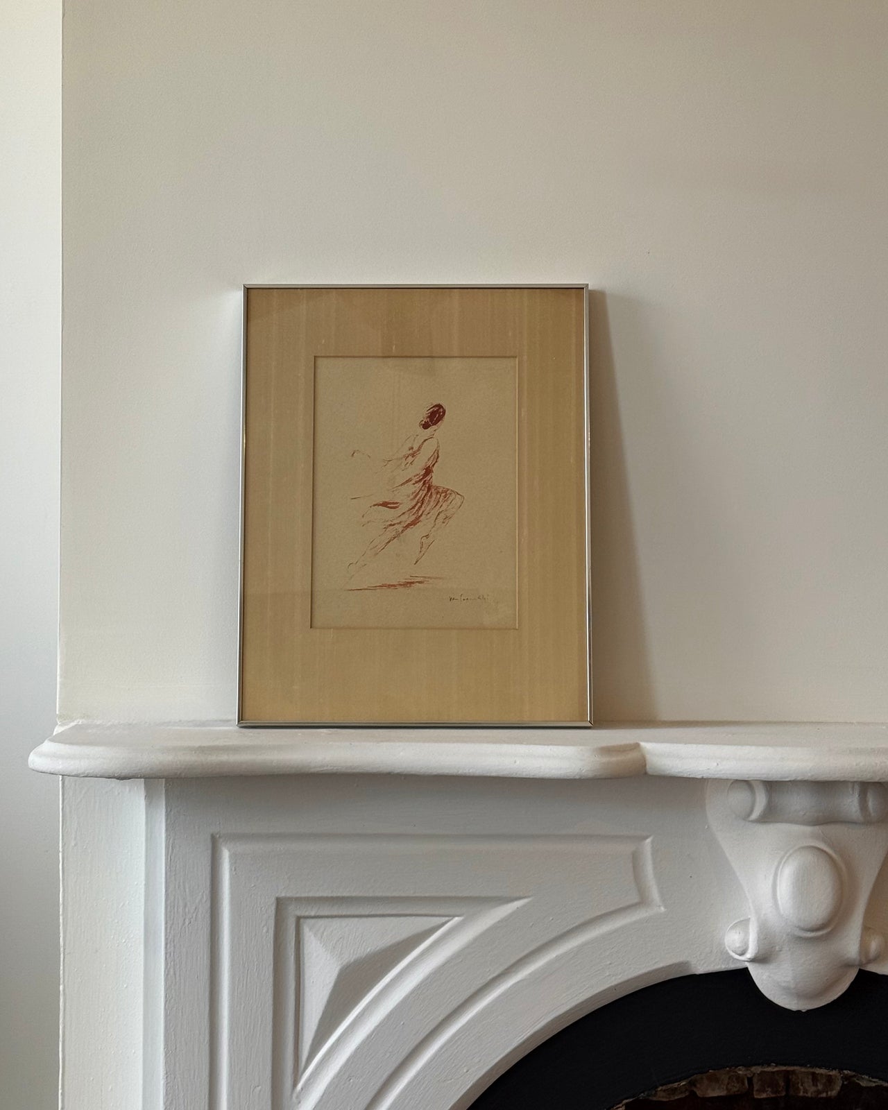 Signed Pen Drawing of a Dancer