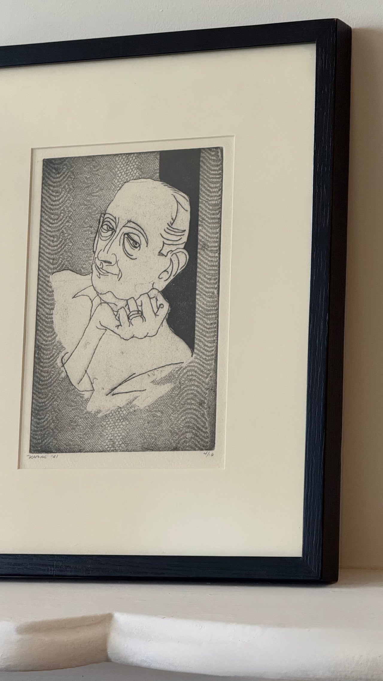 Signed and Numbered Etching of a Man