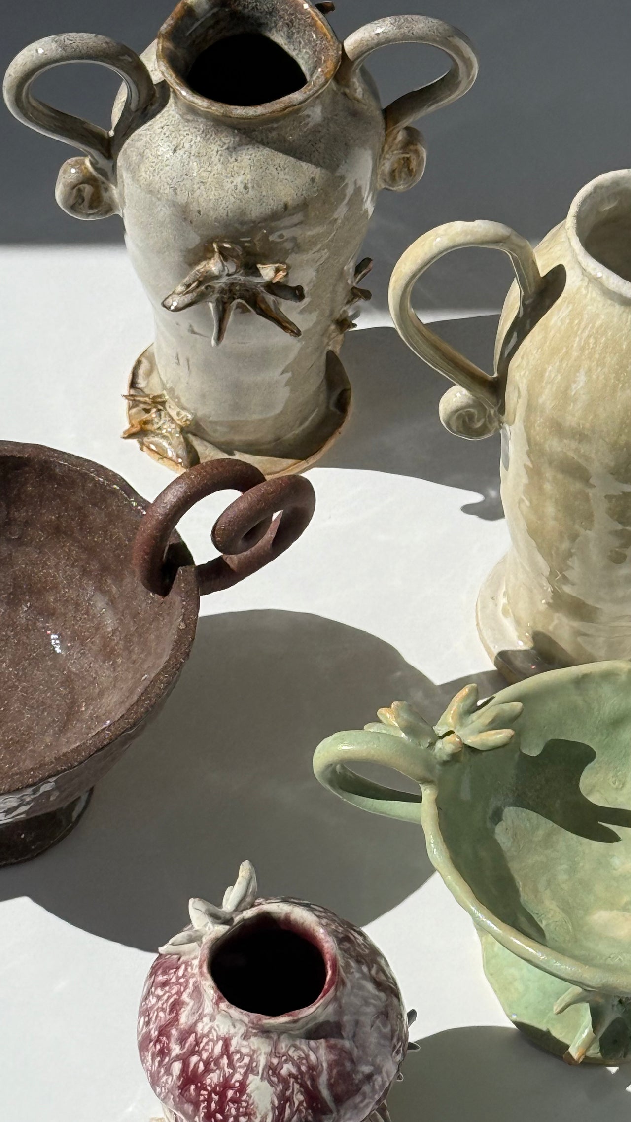 Large Flora Vase with Spiral Handles