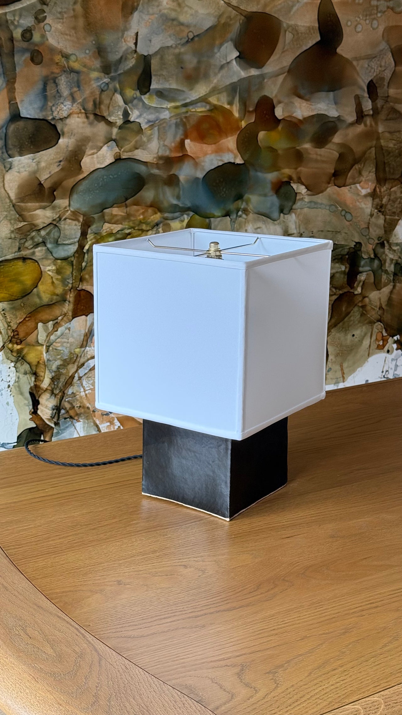 Handmade Ceramic Cube Lamp
