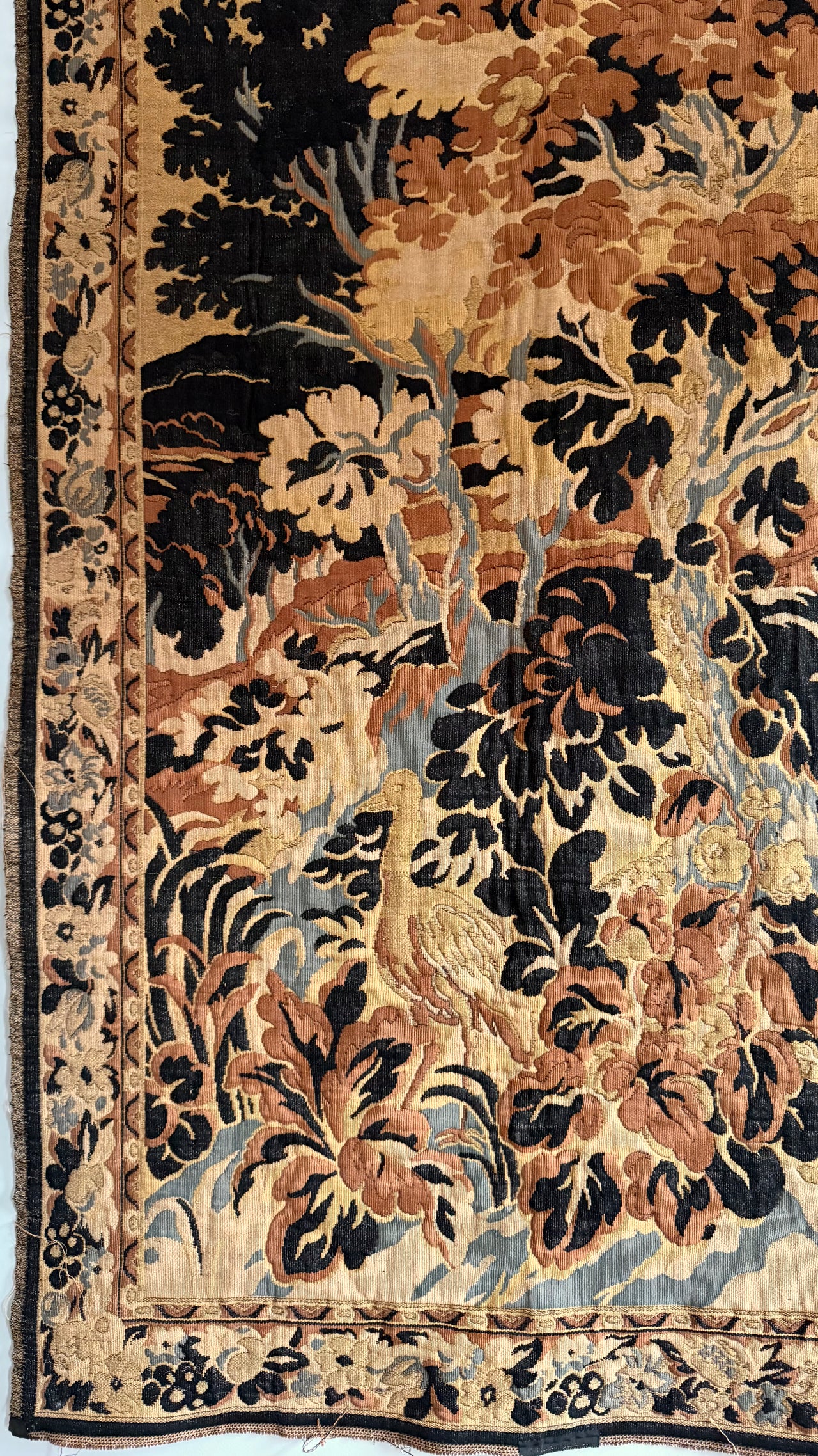 Antique Jacquard Woven Tapestry Wall Hanging