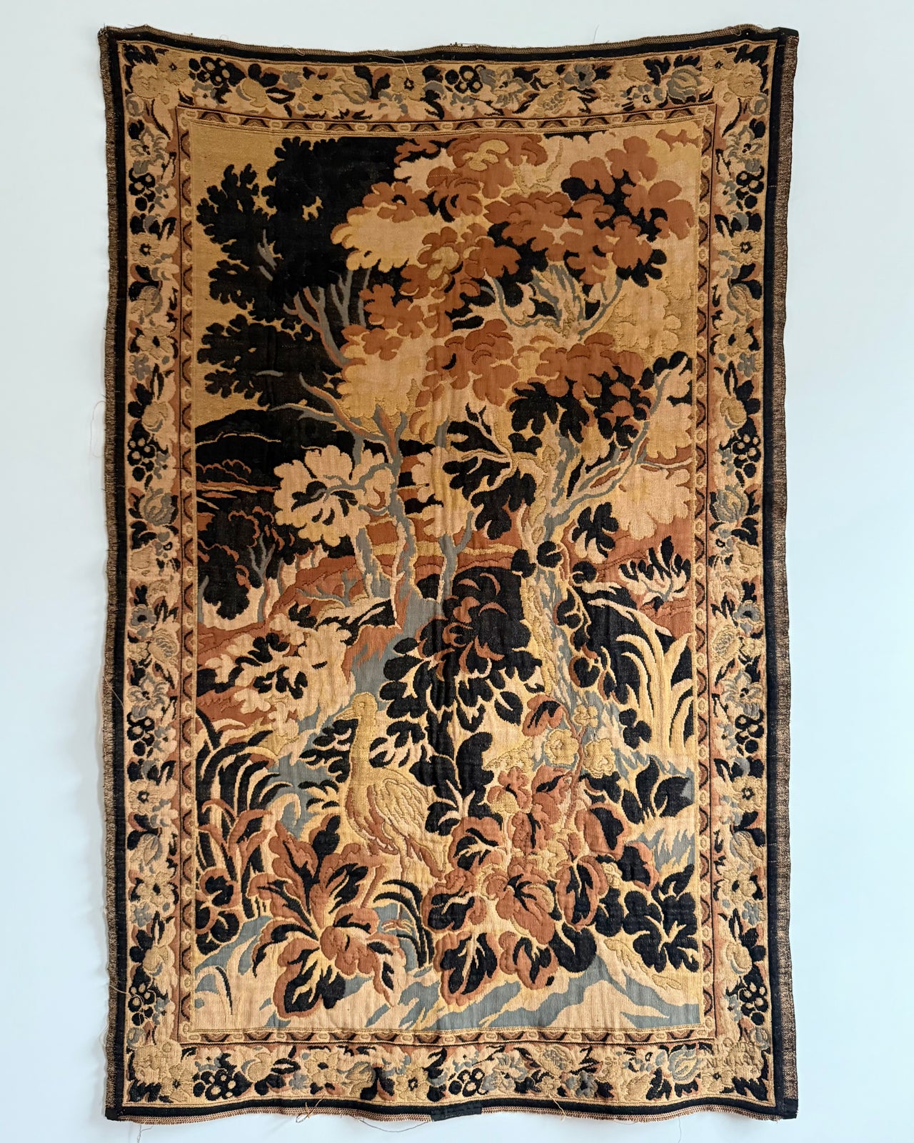 Antique Jacquard Woven Tapestry Wall Hanging