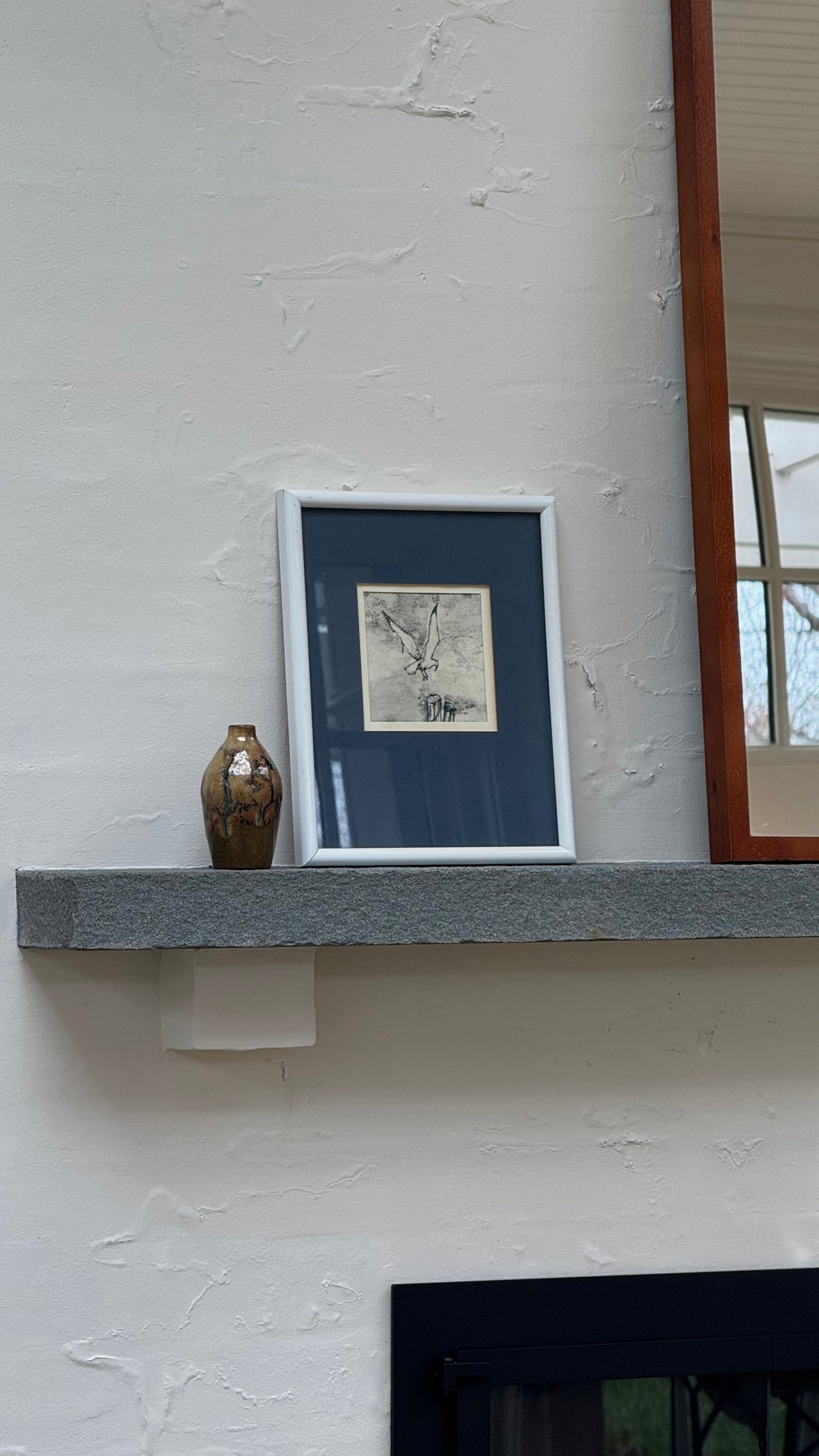 Framed Seagull Lithograph