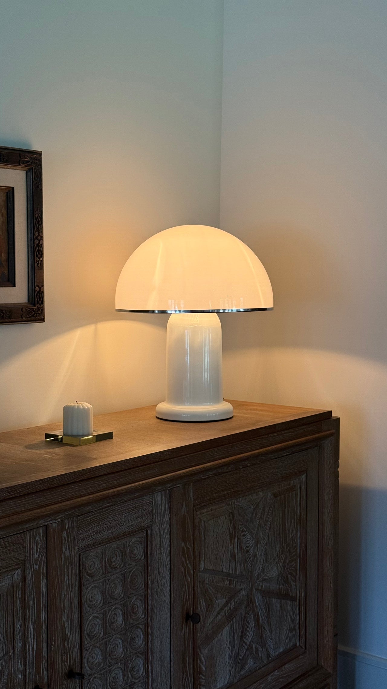 French Plexiglass Mushroom Lamp by Groupe Habitat