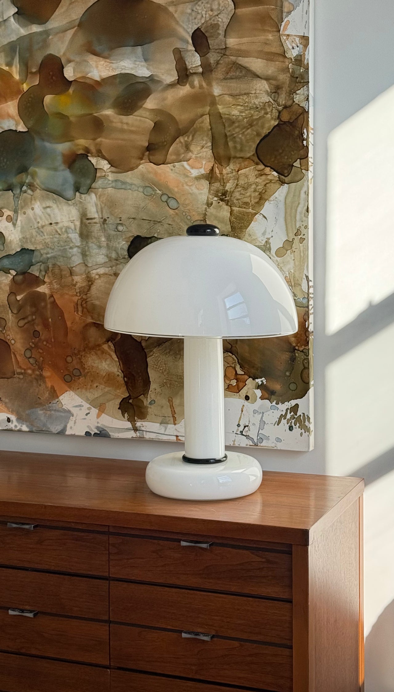 Italian Murano Glass Mushroom Table Lamp