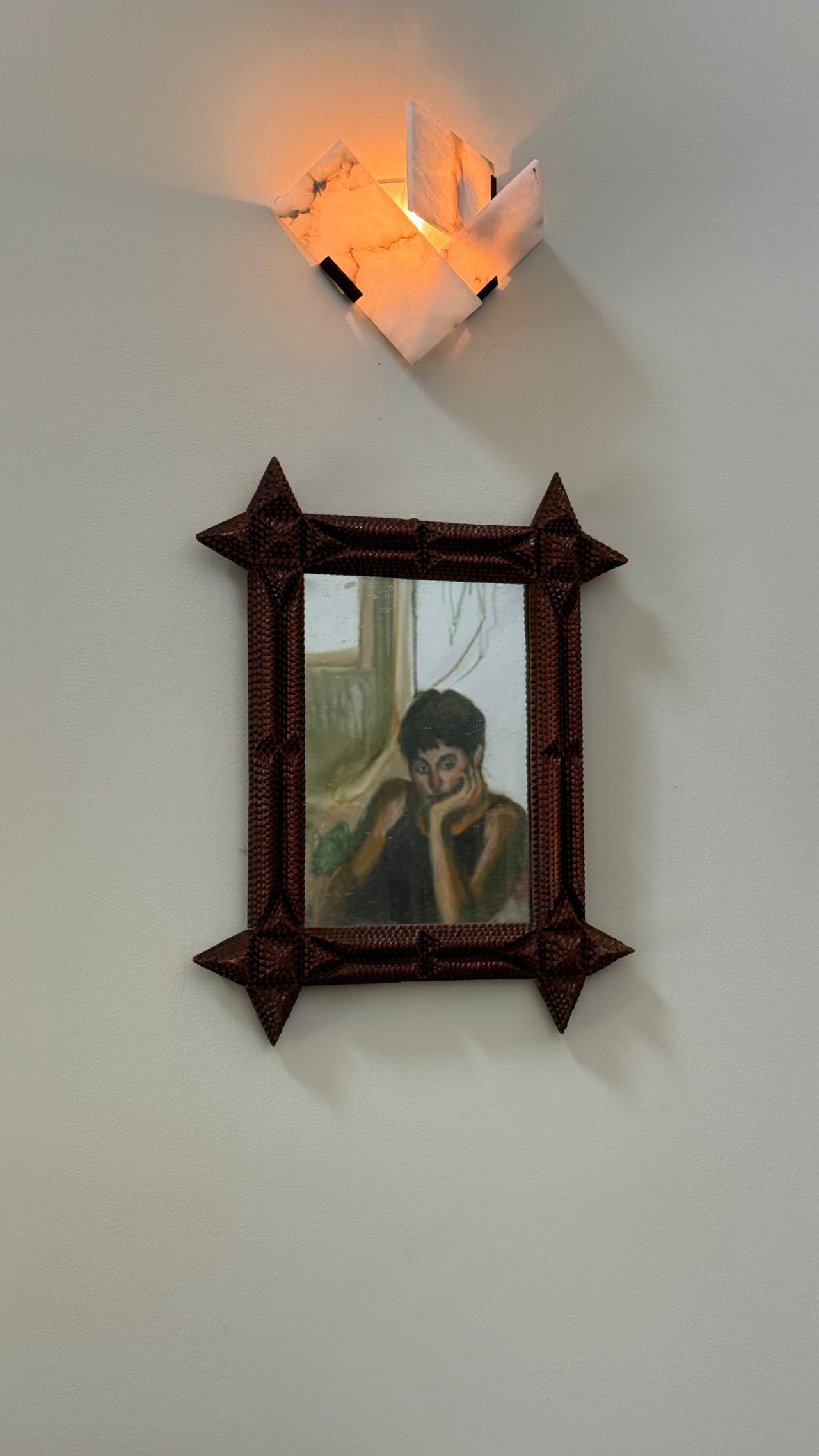 Tramp Art Wall Mirror