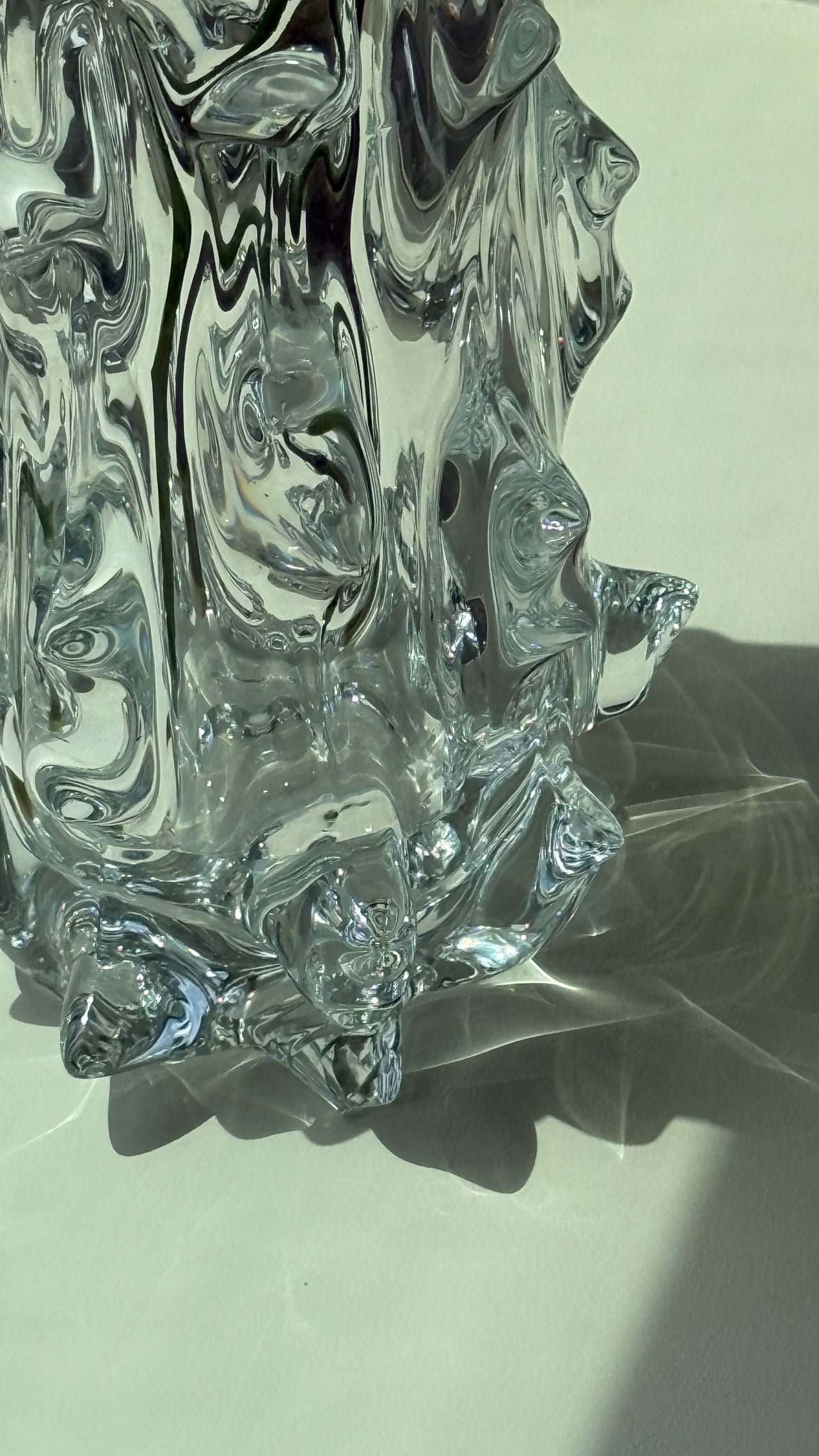 Brutalist Handblown Glass Thorn Vase