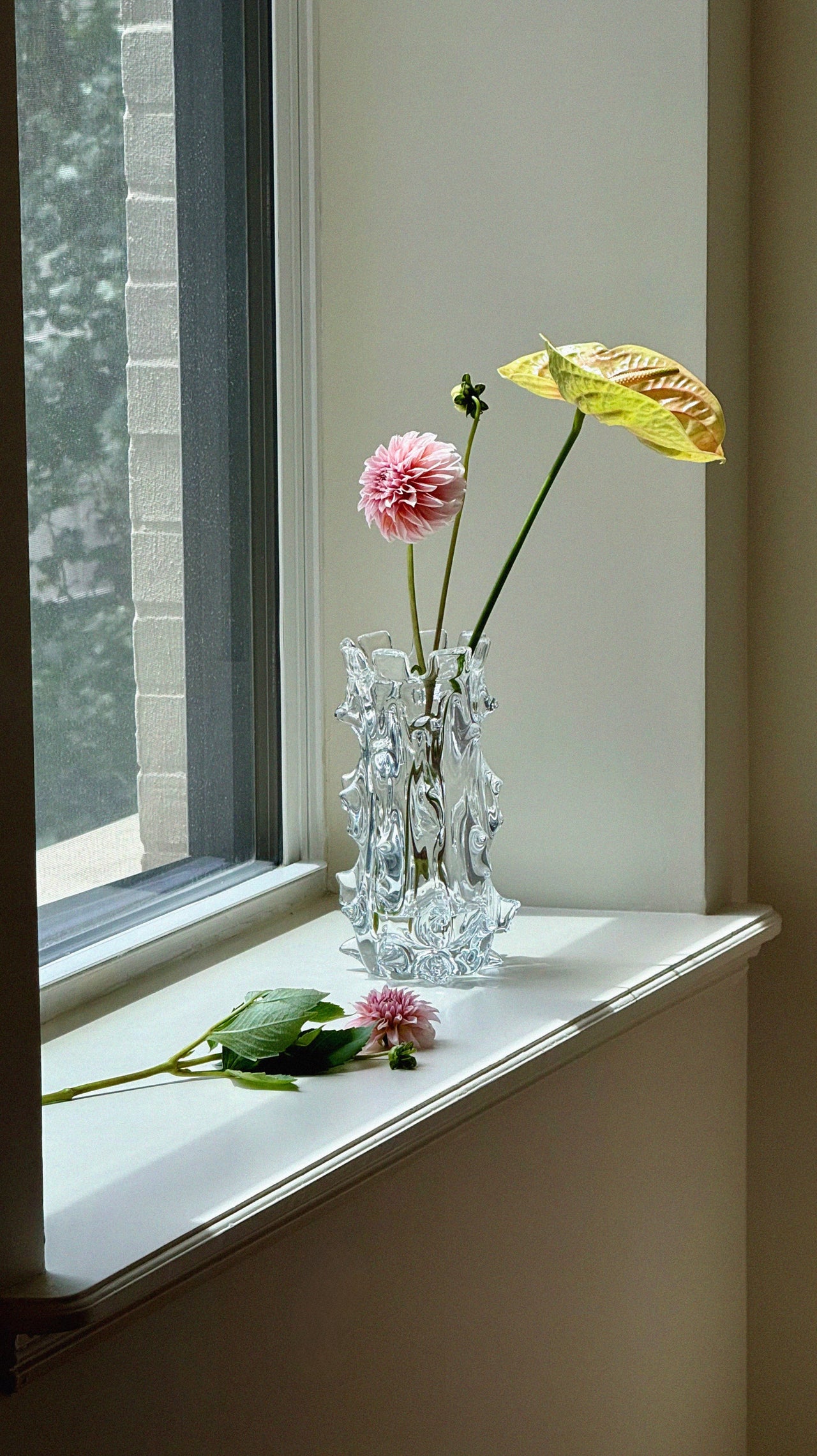 Brutalist Handblown Glass Thorn Vase
