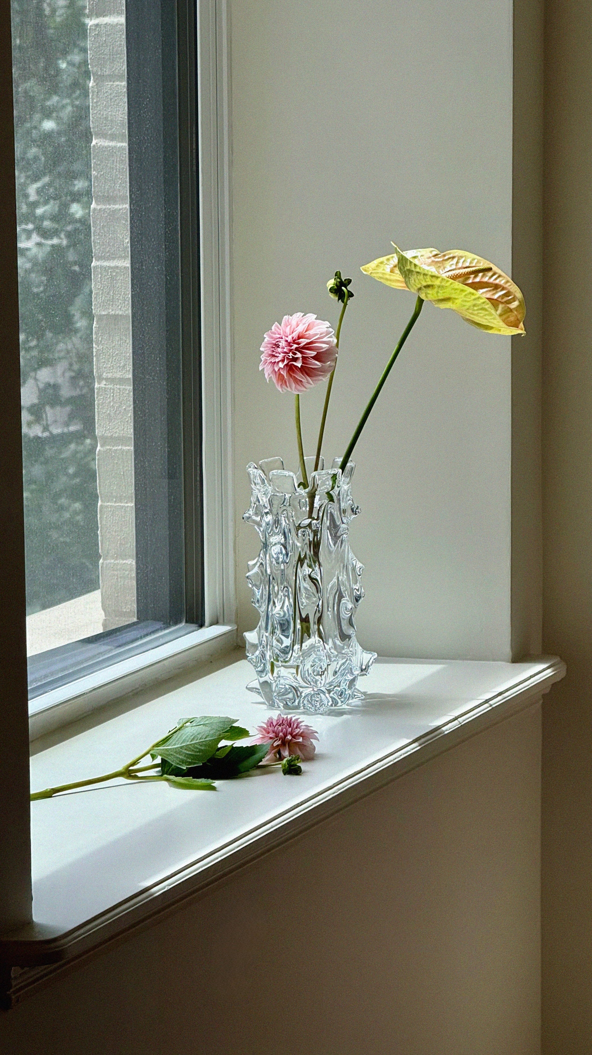 Brutalist Handblown Glass Thorn Vase