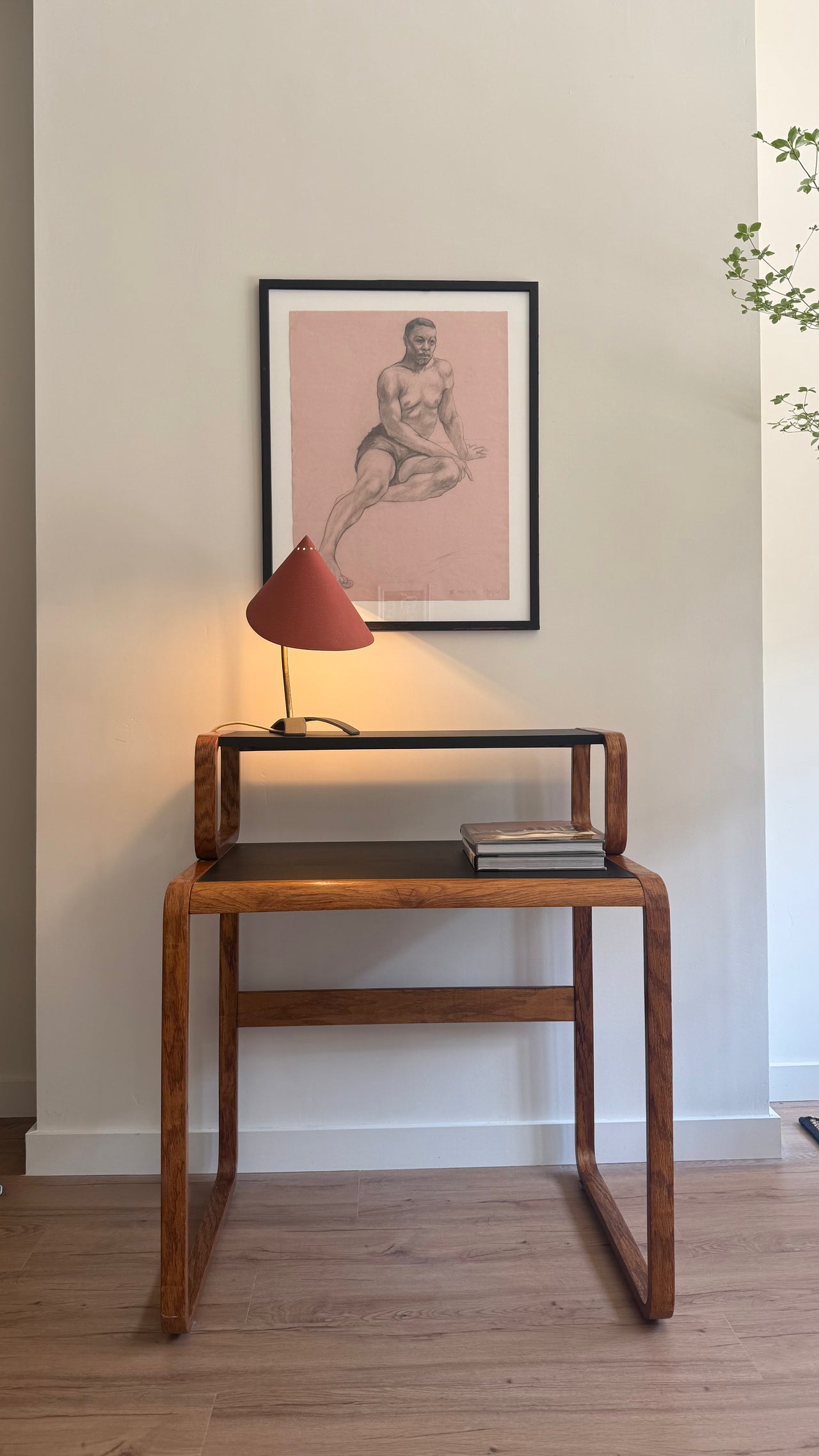 Bentwood Oak & Laminate Tiered Desk, c. 1950s-1960s