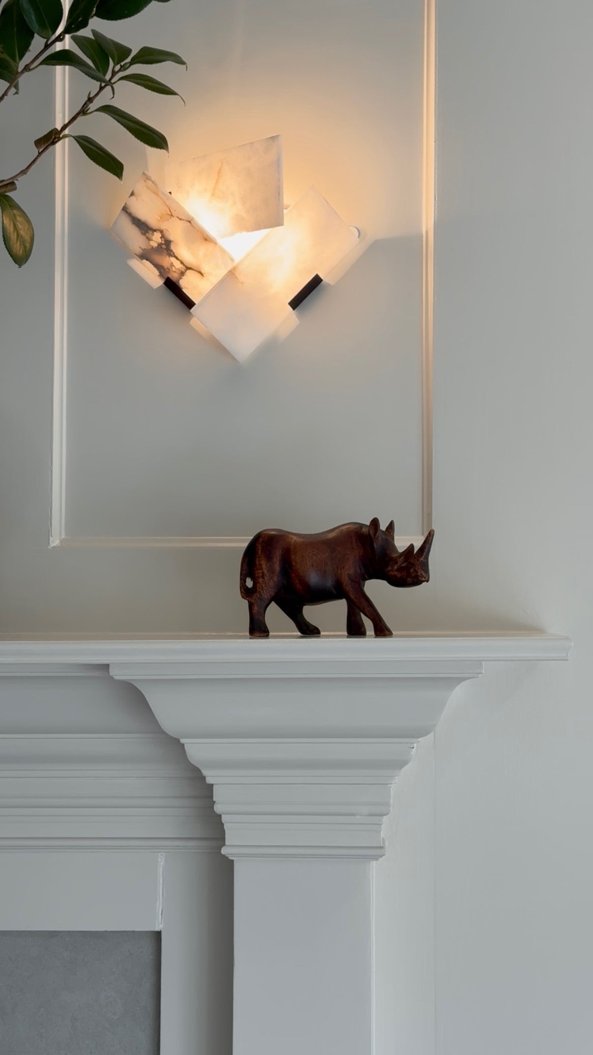 Wood Carved Rhino