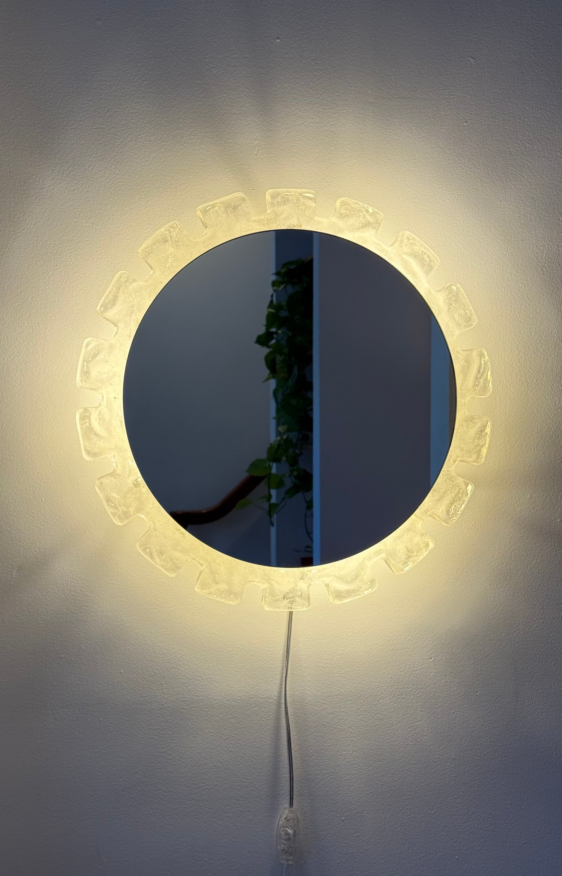 Illuminated Lucite Wall Mirror by Egon Hillebrand