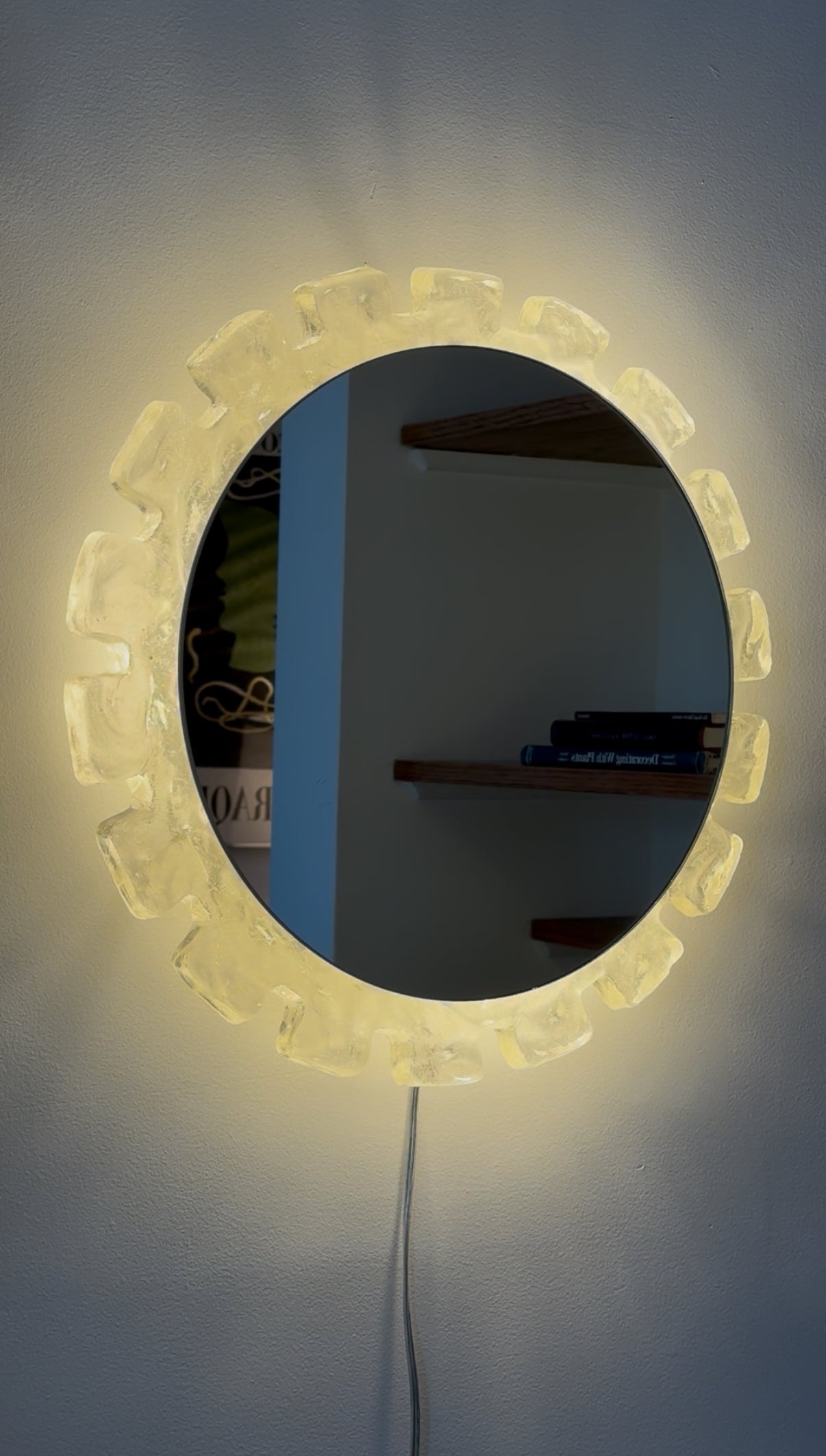 Illuminated Lucite Wall Mirror by Egon Hillebrand
