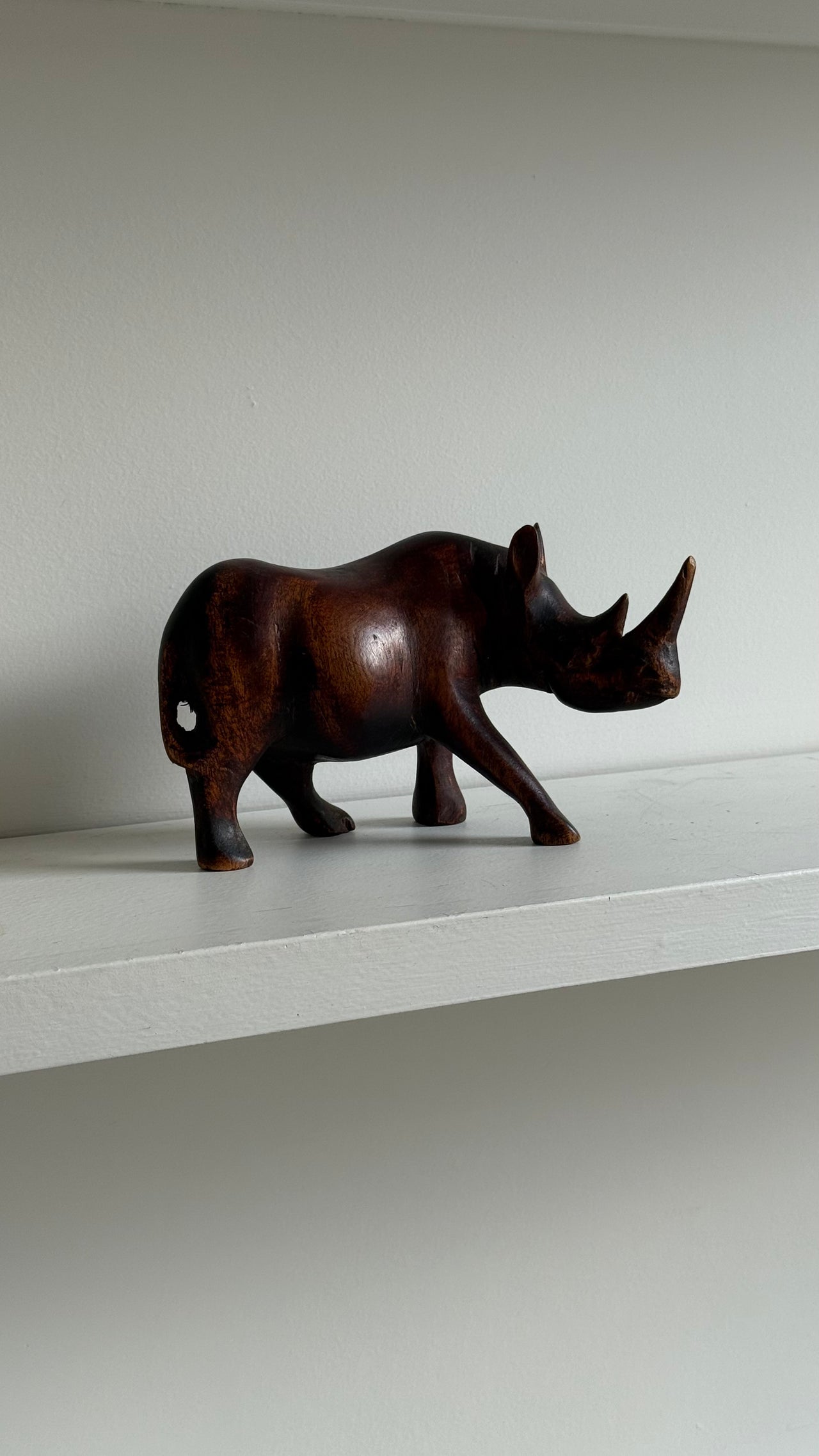 Wood Carved Rhino