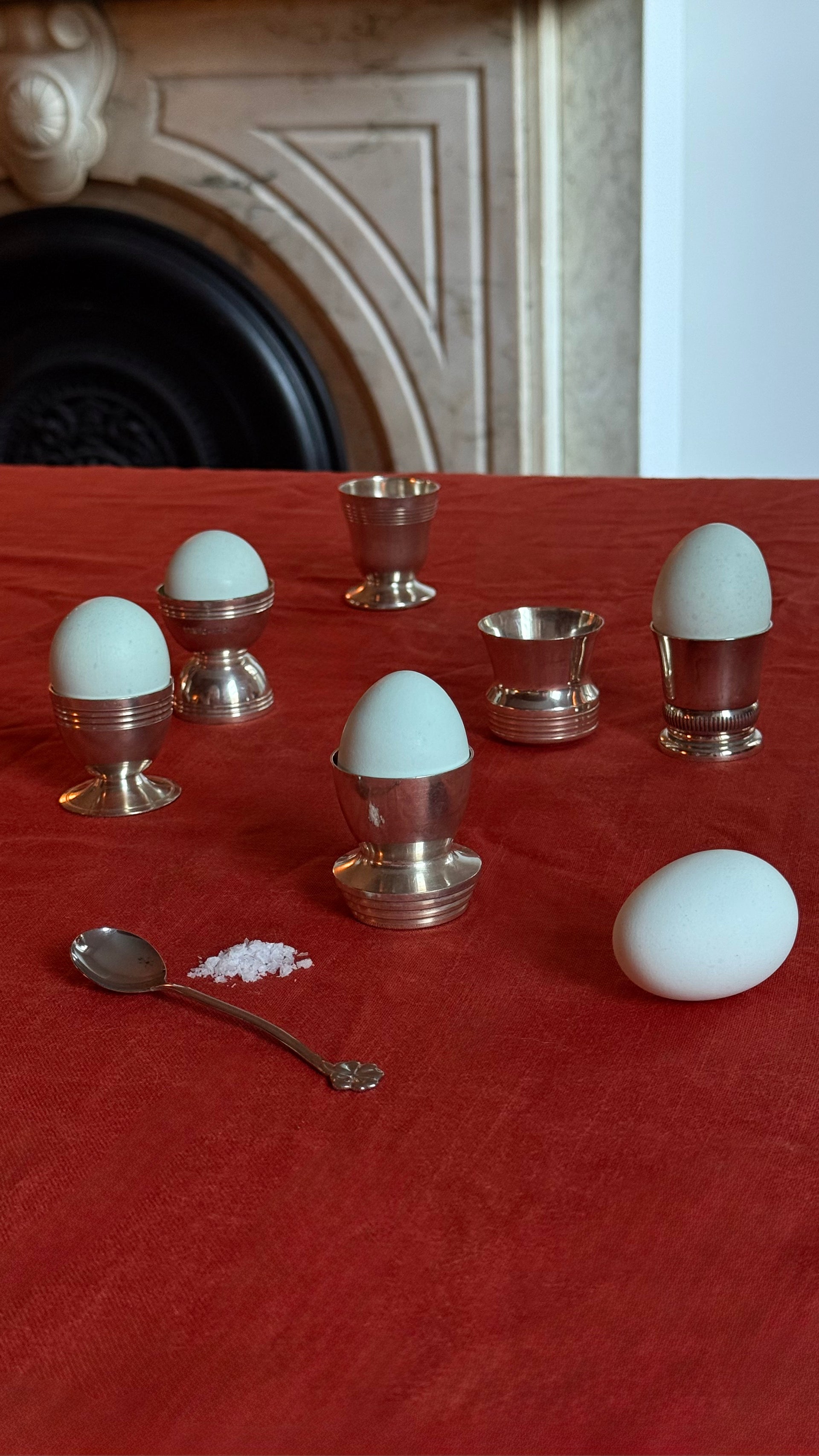 French Silver Plated Egg Cups