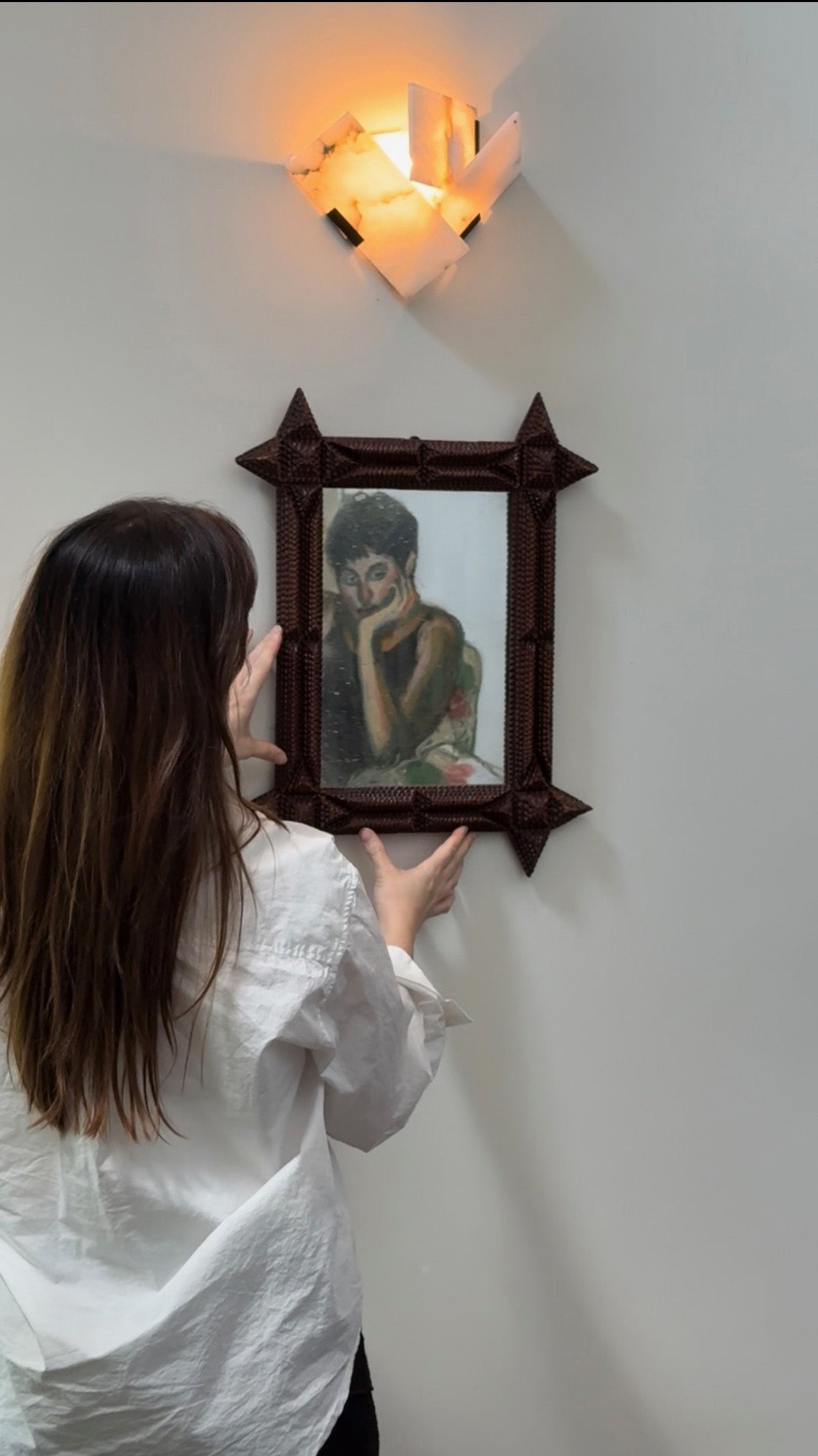 Tramp Art Wall Mirror