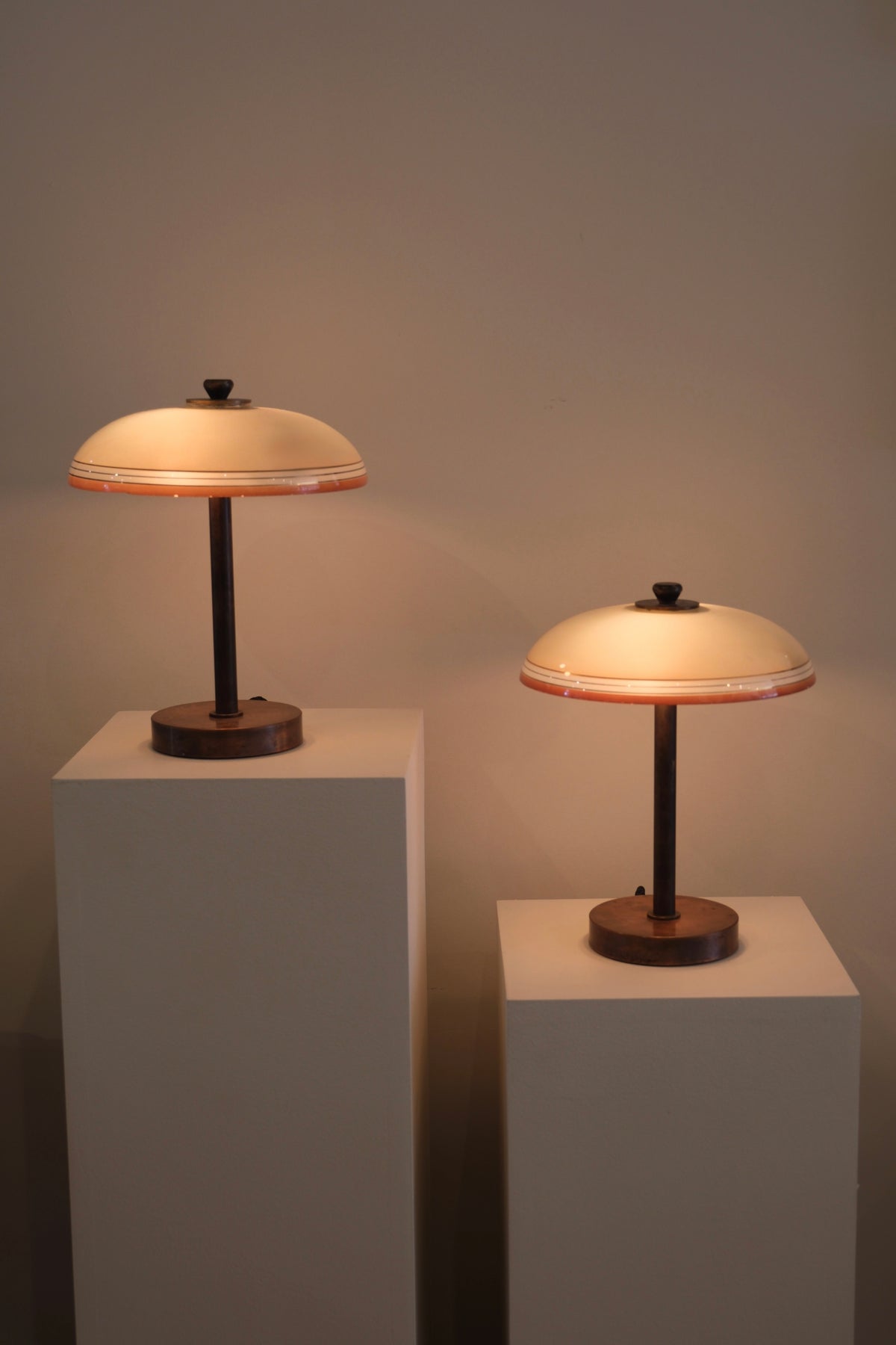 1940s Italian Copper Table Lamps