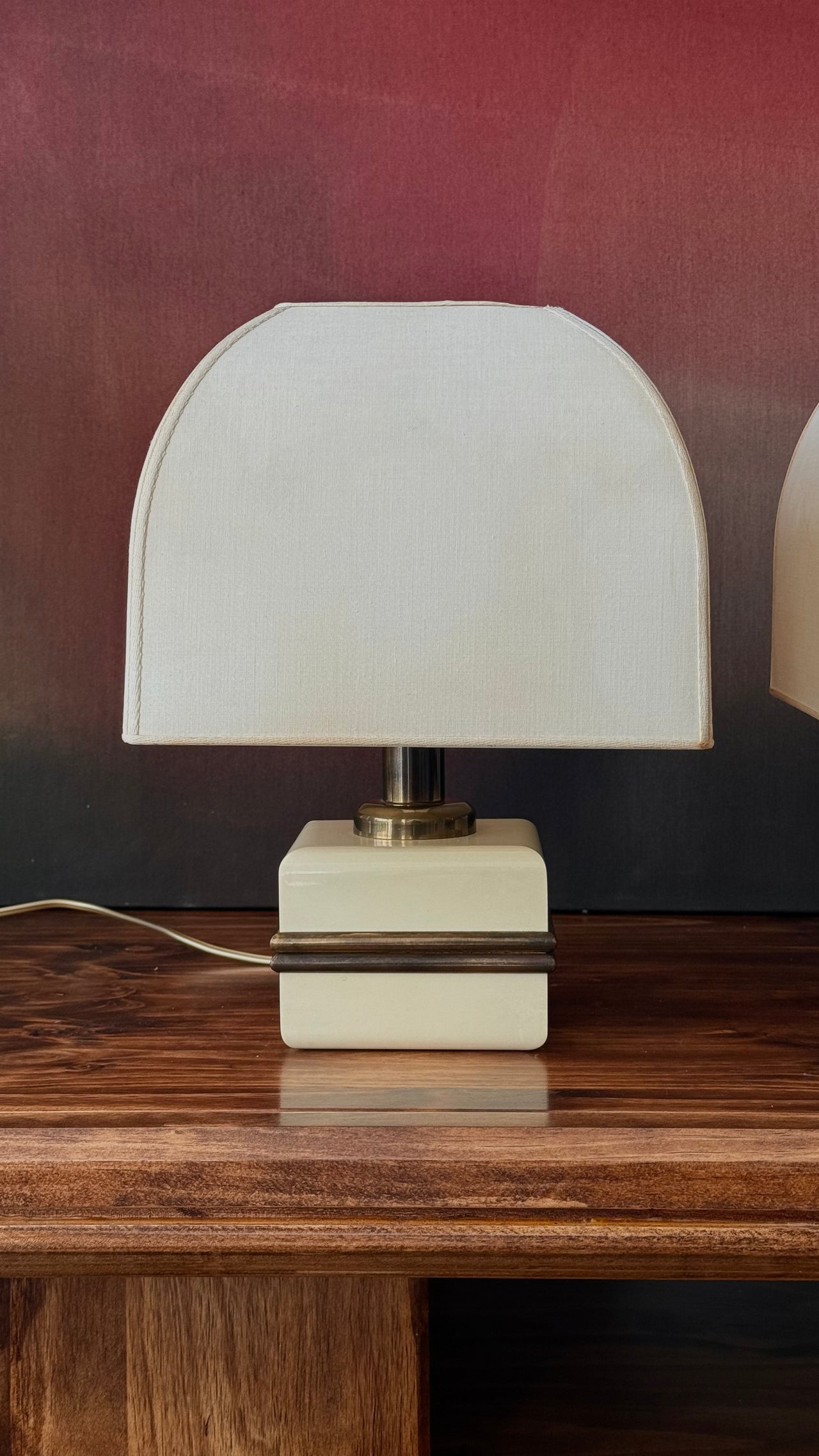 Italian Cube Table Lamps by Bicchielli, c. 1970s