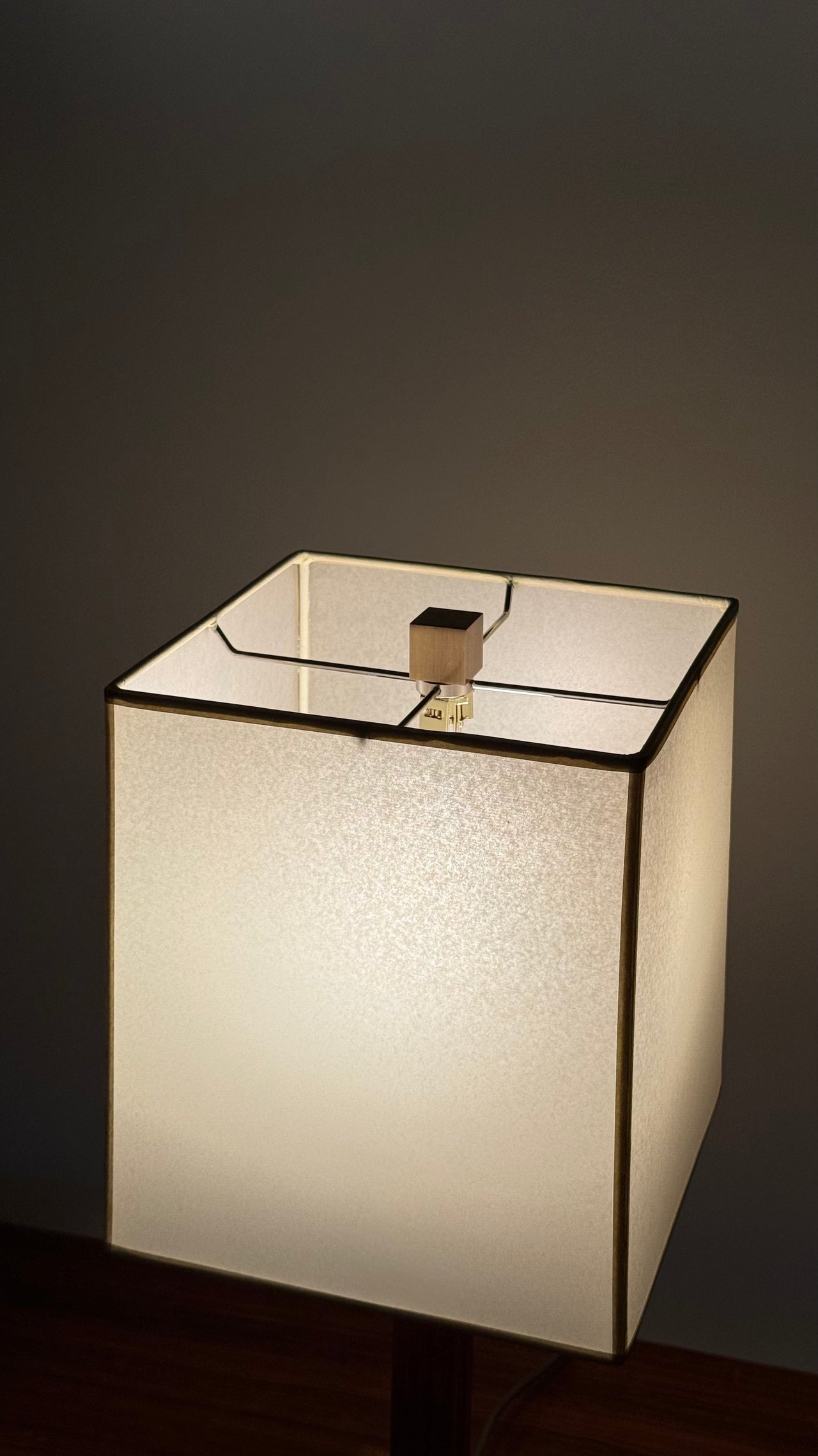 English Art Deco Oak Table Lamp