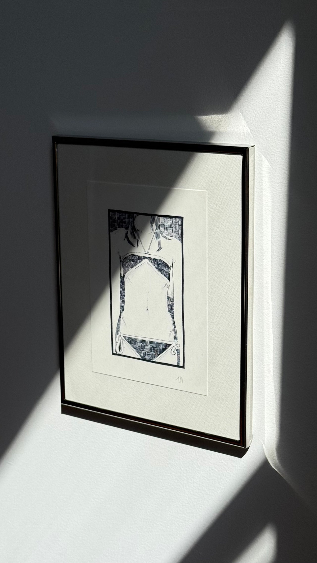 Signed & Framed Woman in a Bikini Print