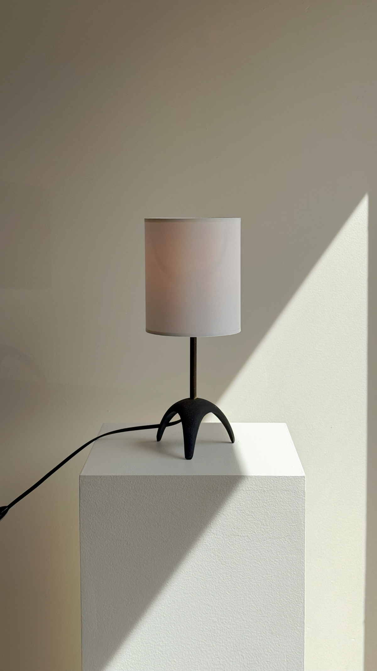 French Iron and Brass Table Lamp