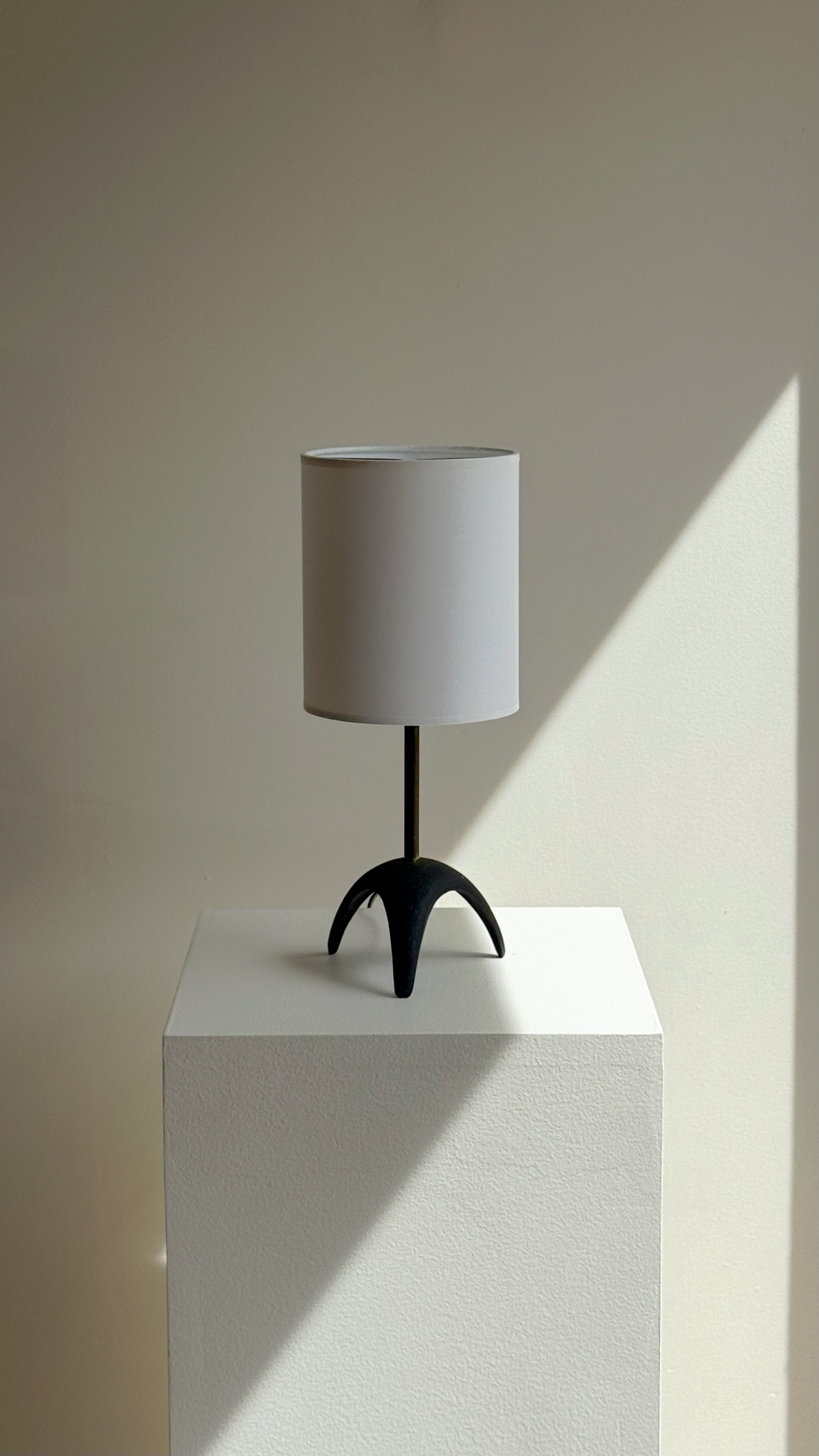 French Iron and Brass Table Lamp