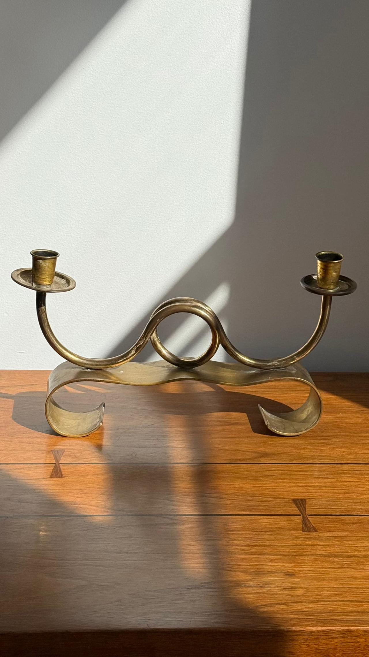 Art Deco Italian Brass Candelabra, c. 1930s