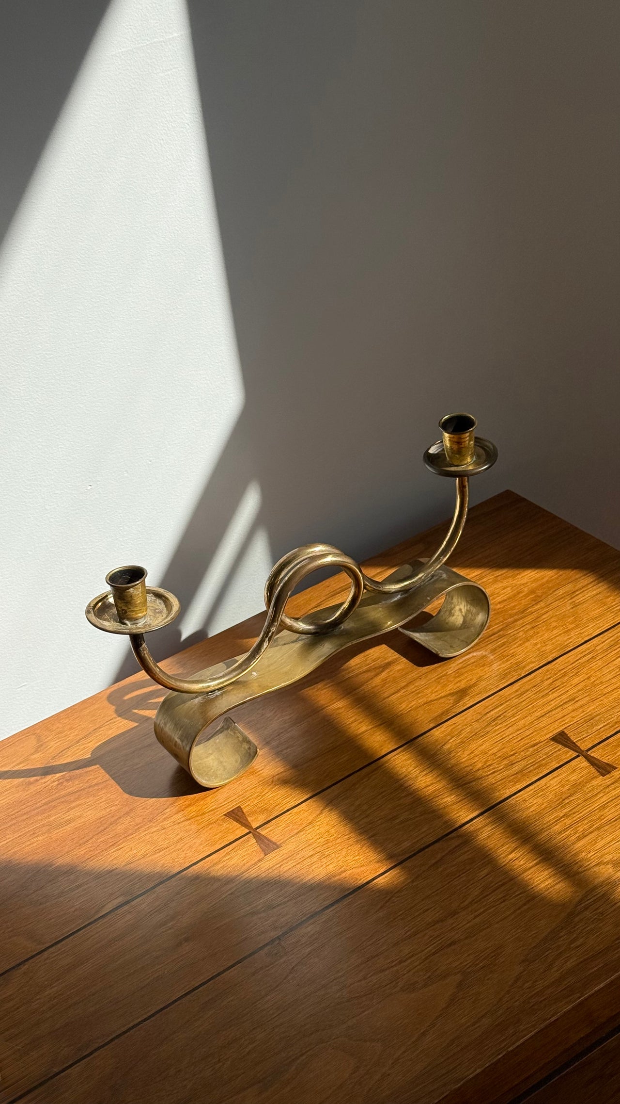 Art Deco Italian Brass Candelabra, c. 1930s