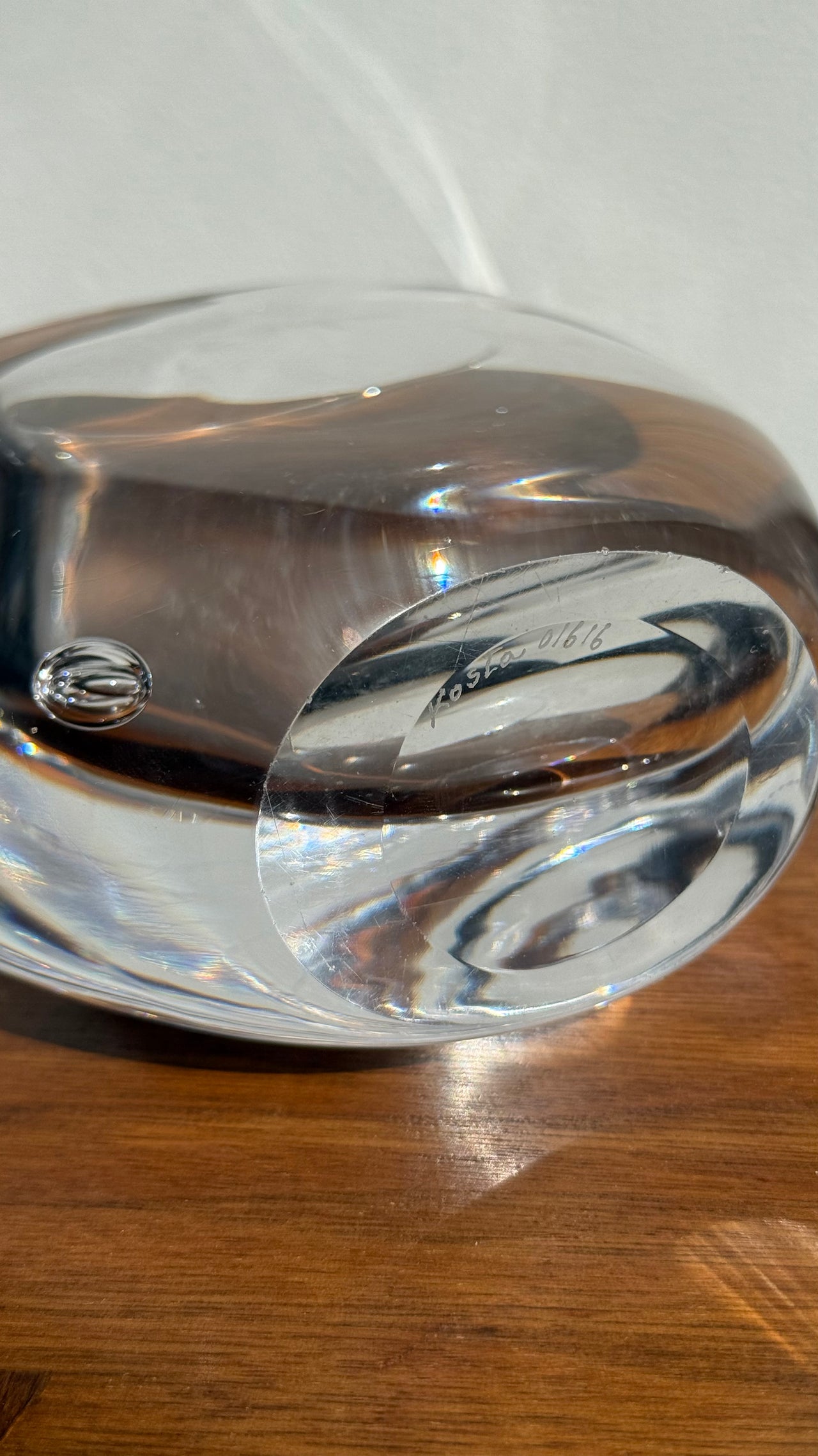 Asymmetrical Bubble Bud Vase by Vicke Lindstrand for Kosta, c. 1950s