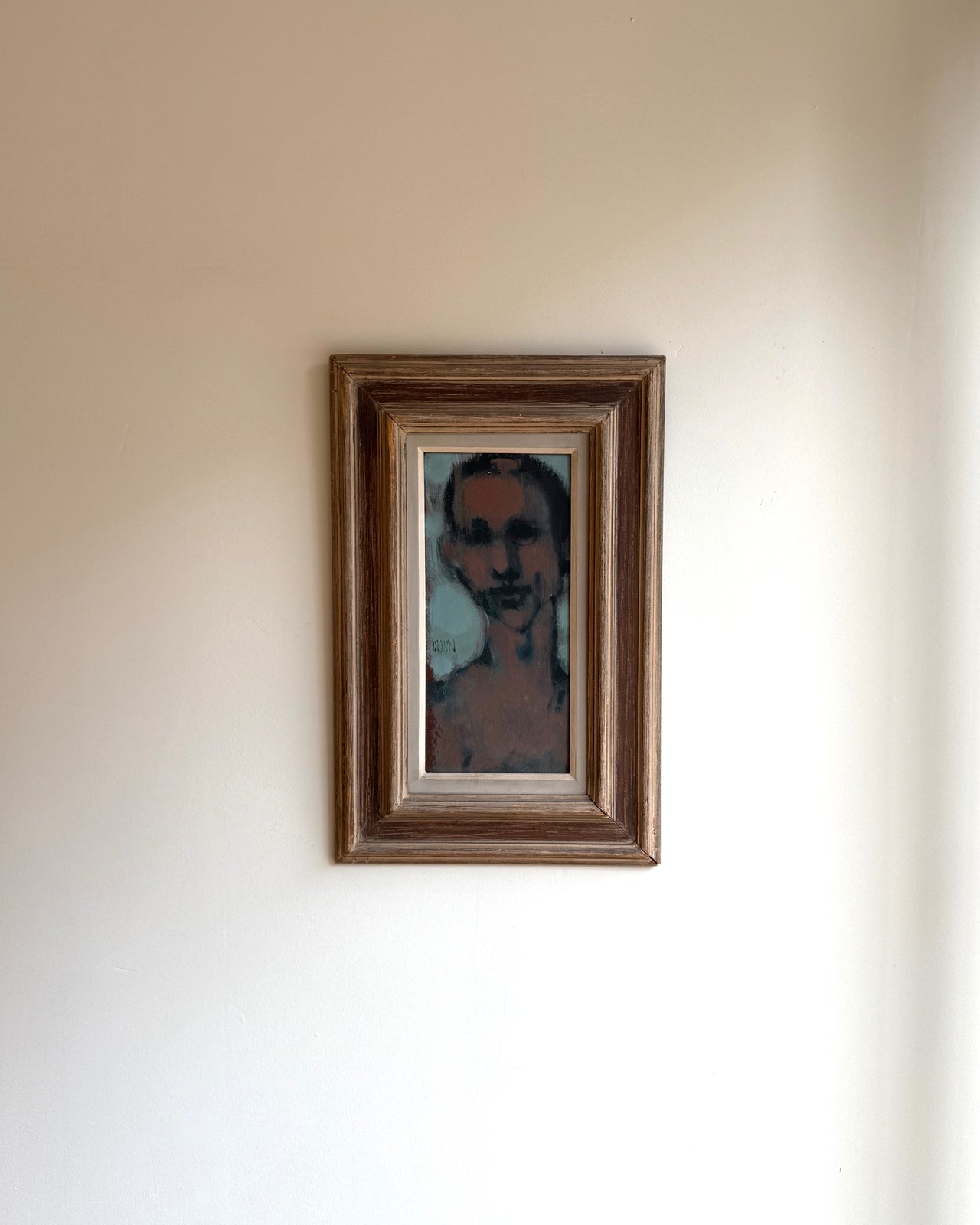 Signed Oil Painting Portrait by Dunn c. 1950s