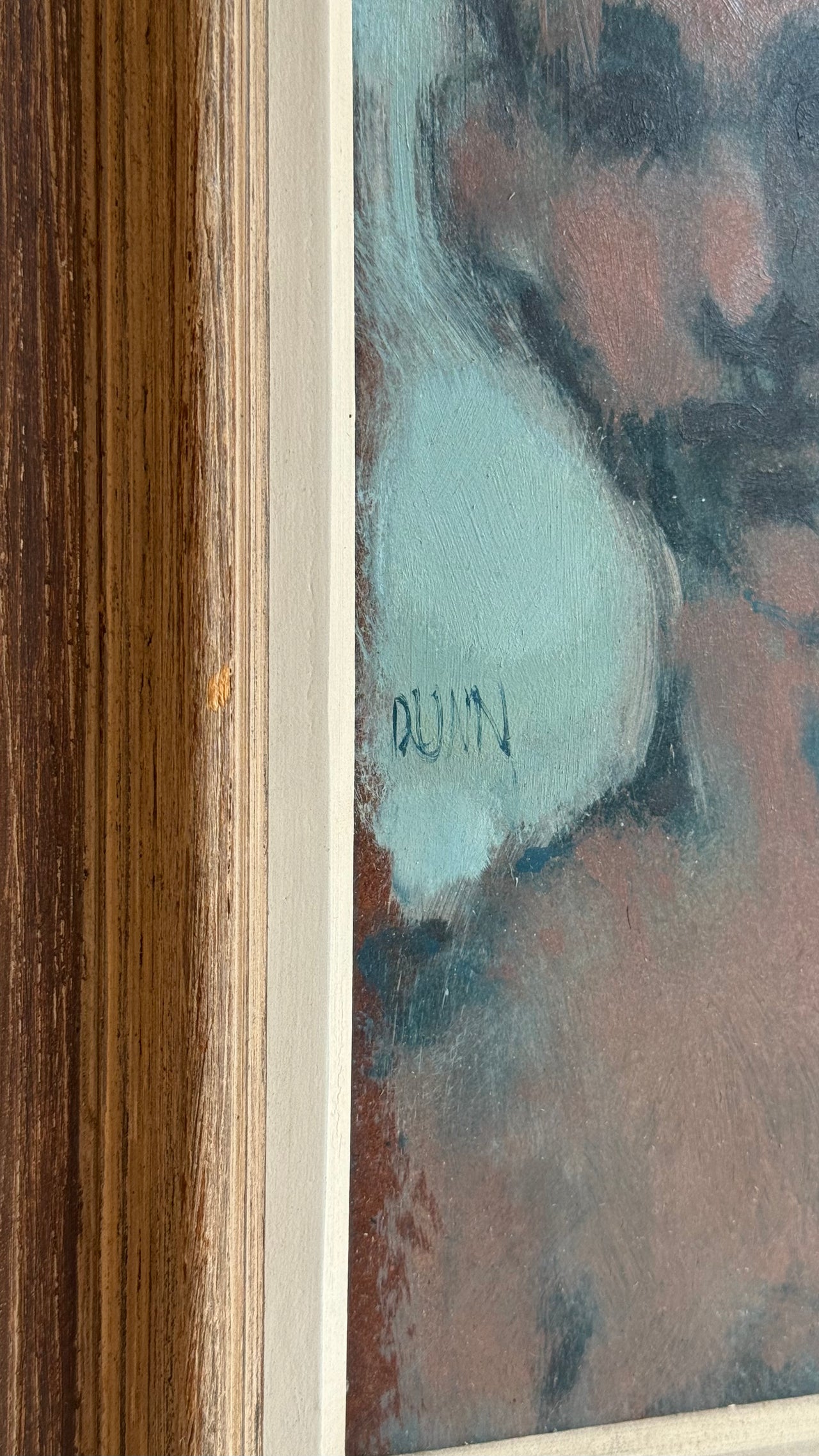 Signed Oil Painting Portrait by Dunn c. 1950s