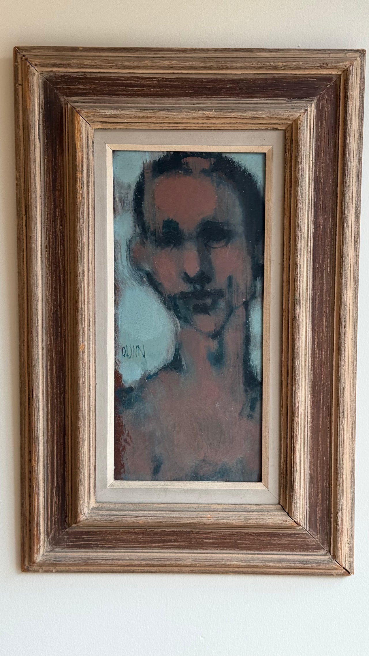 Signed Oil Painting Portrait by Dunn c. 1950s