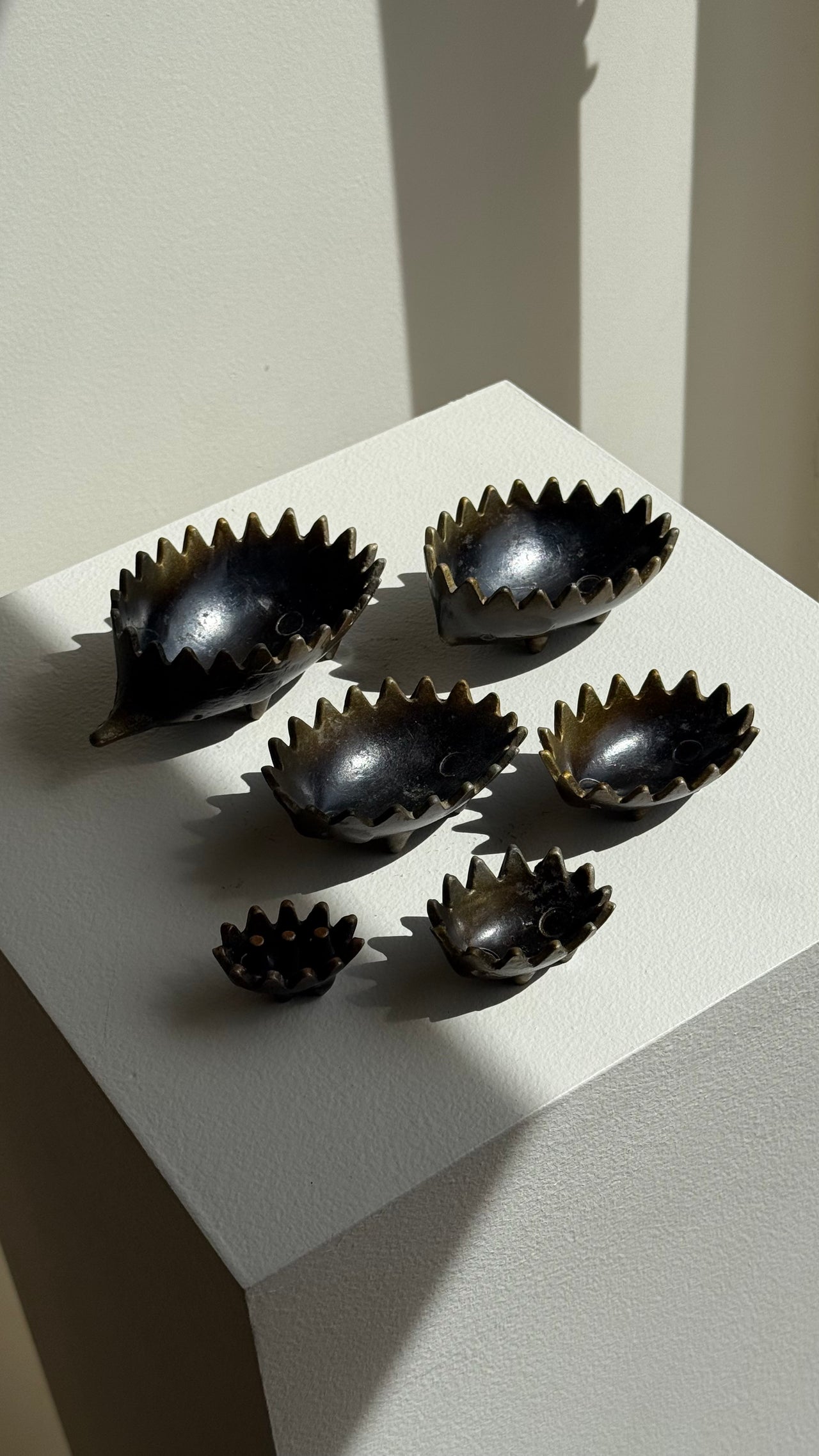 Walter Bosse Stacking Hedgehog Ashtray Set, c. 1960s